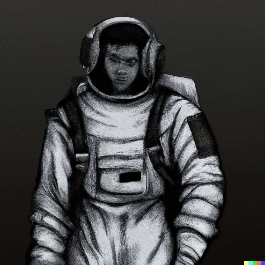 an astronaut, digital art, dystopia